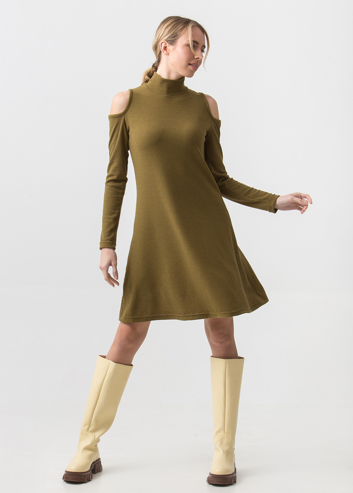 Οlive Mini Φόρεμα με ακάλυπτους ώμους